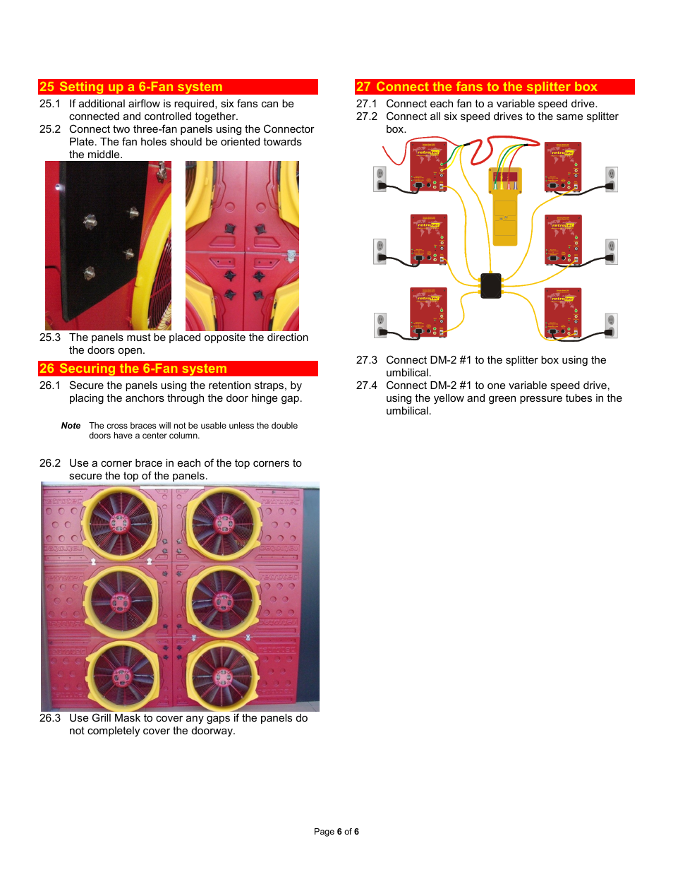 Retrotec Triple Fan Blower Door System Setup with DM-2 User Manual | Page 6 / 6