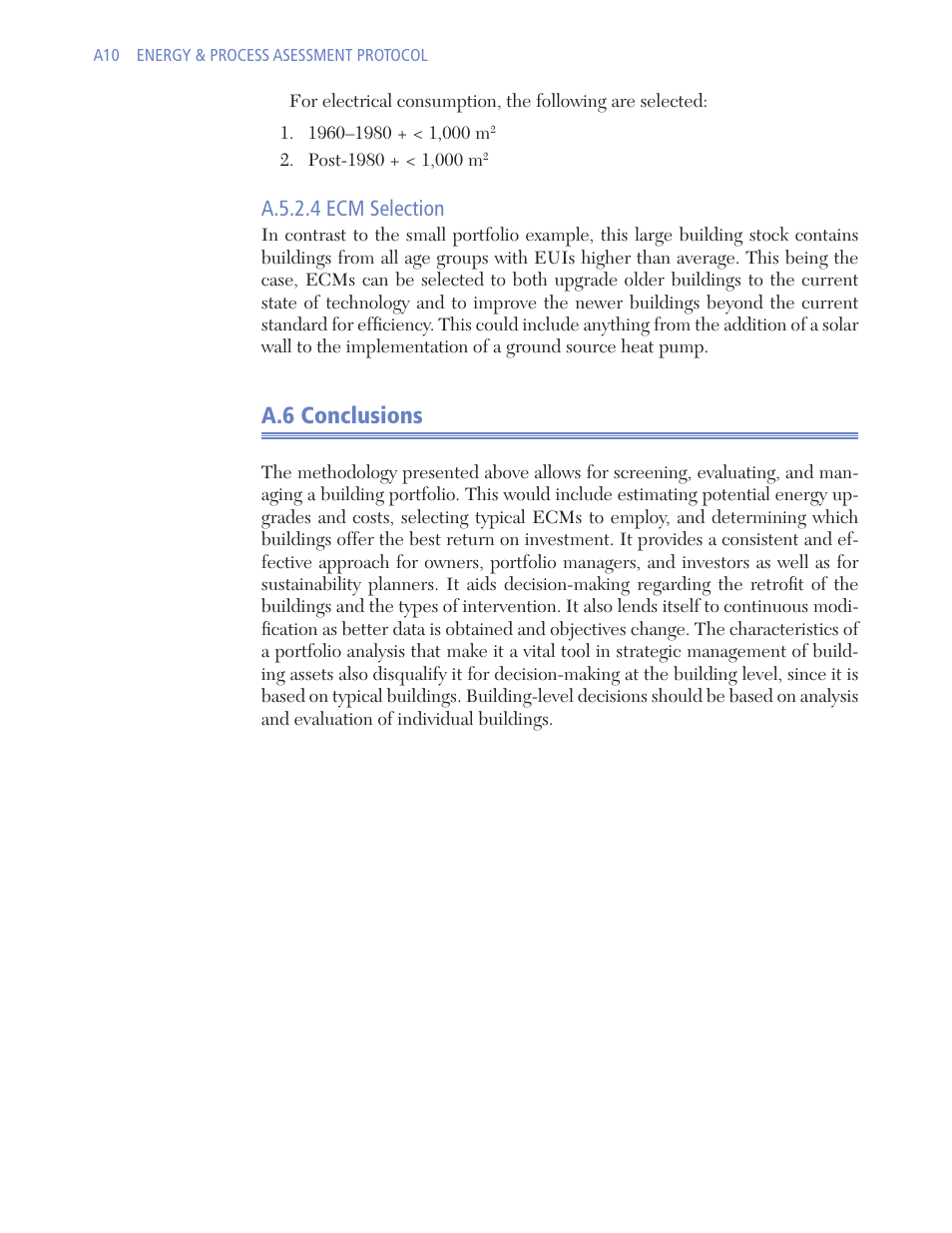 A.6 conclusions, A.5.2.4 ecm selection | Retrotec USACE User Manual | Page 124 / 468