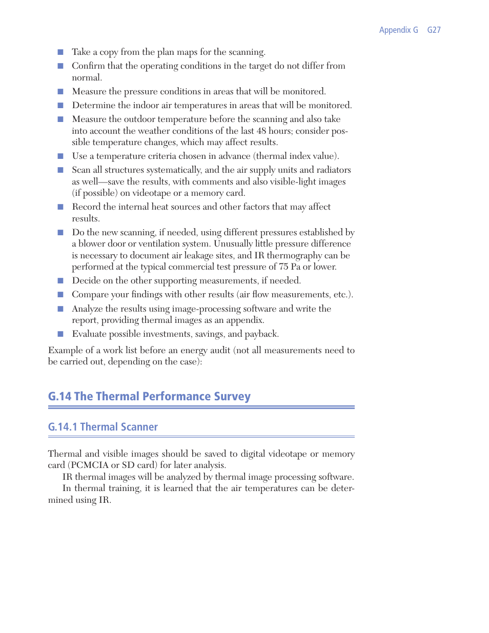 G.14 the thermal performance survey, G.14.1 thermal scanner | Retrotec USACE User Manual | Page 357 / 468