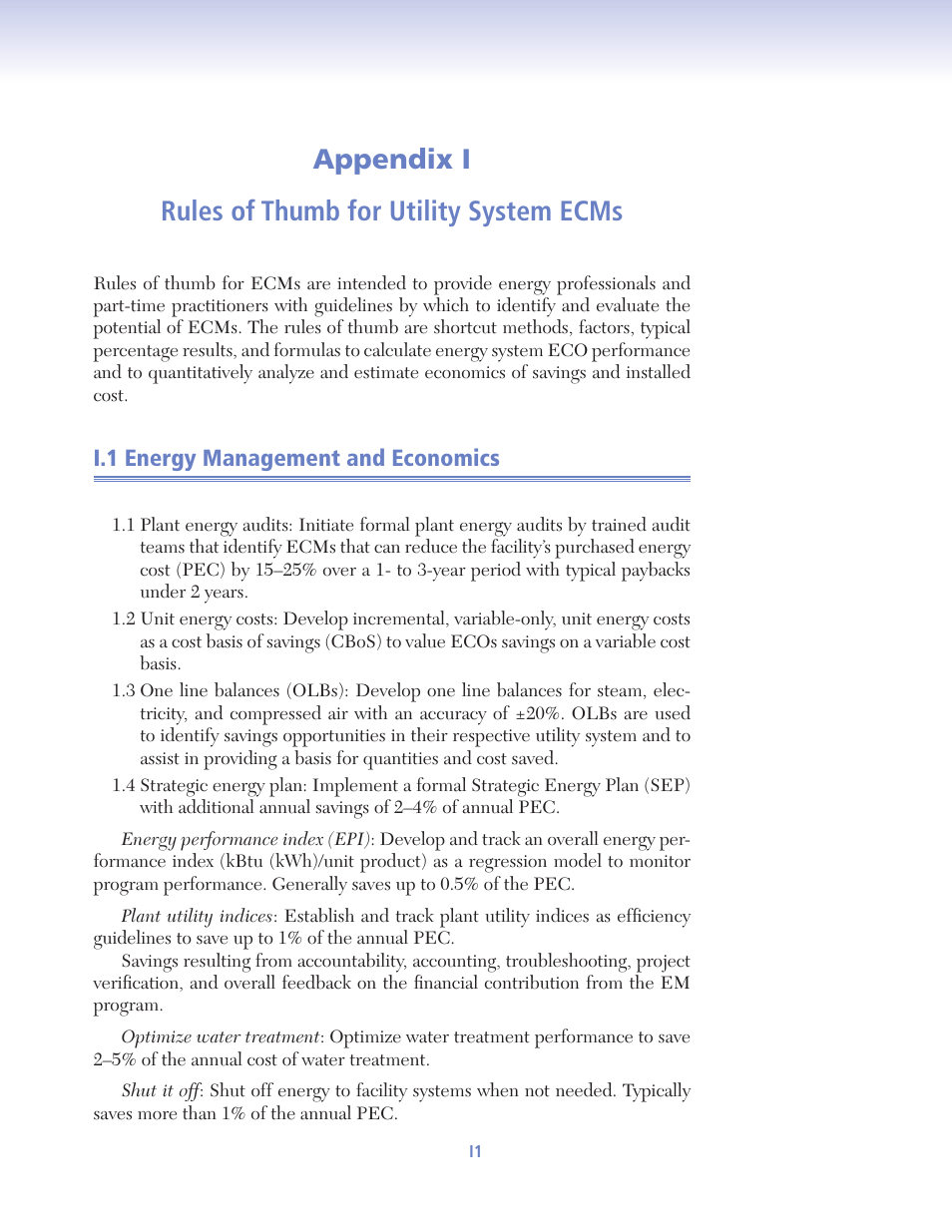 Zhivov09_app_i, Appendix i rules of thumb for utility system ecms, I.1 energy management and economics | Retrotec USACE User Manual | Page 369 / 468