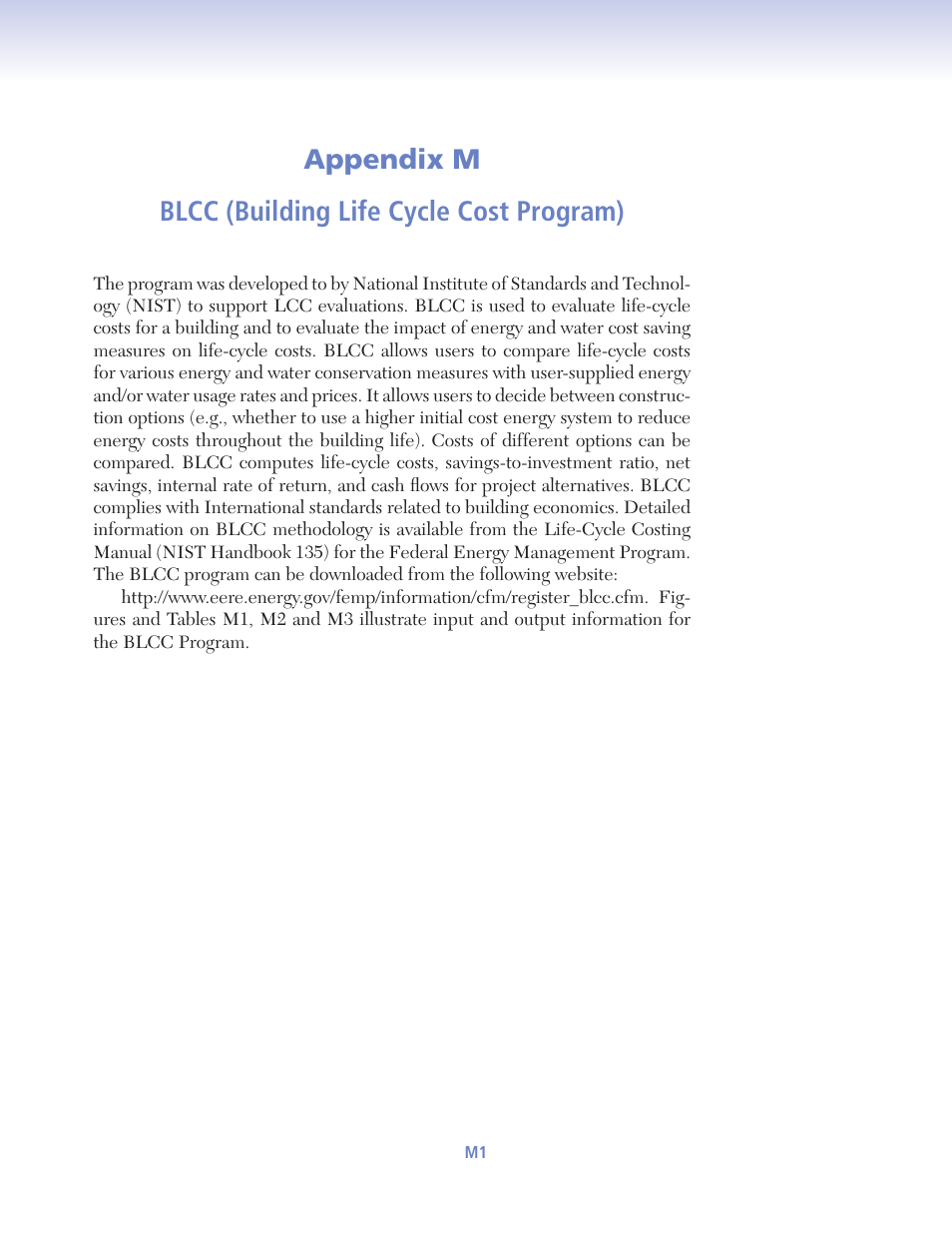 Zhivov09_app_m, Appendix m blcc (building life cycle cost program) | Retrotec USACE User Manual | Page 423 / 468