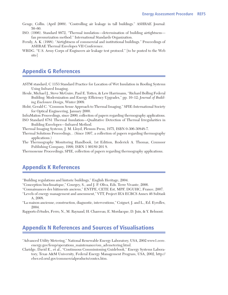 Appendix g references, Appendix k references | Retrotec USACE User Manual | Page 459 / 468