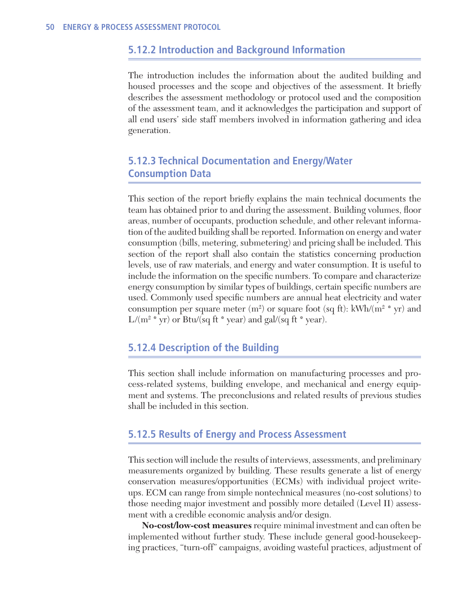 2 introduction and background information, 4 description of the building, 5 results of energy and process assessment | Retrotec USACE User Manual | Page 72 / 468