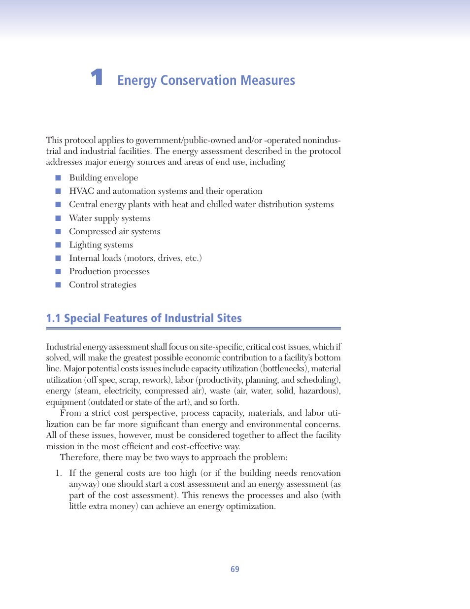 Energy conservation measures, 1 special features of industrial sites | Retrotec USACE User Manual | Page 91 / 468