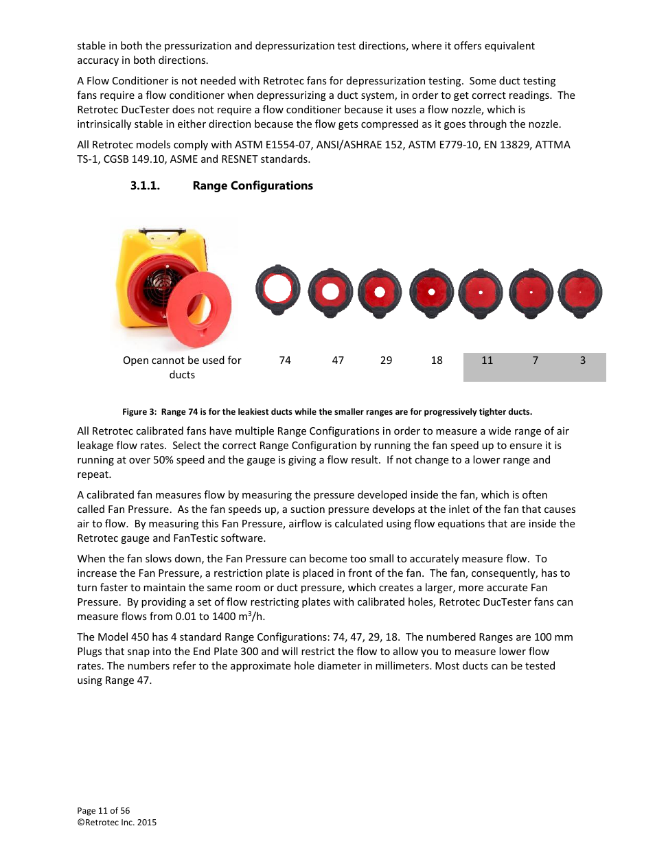 Range configurations | Retrotec Commercial 441 and 451 DucTester User Manual | Page 11 / 56