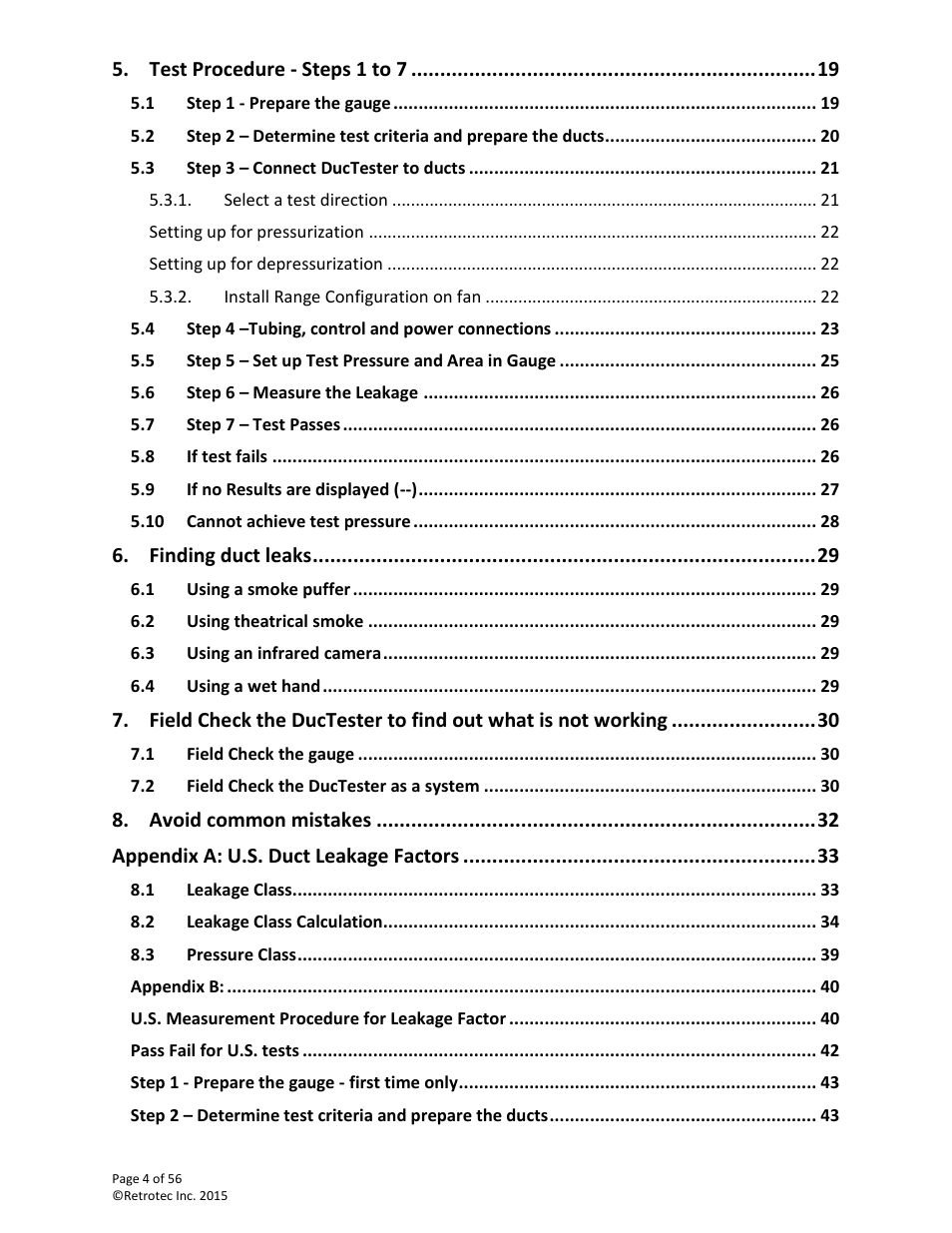 Retrotec Commercial 441 and 451 DucTester User Manual | Page 4 / 56