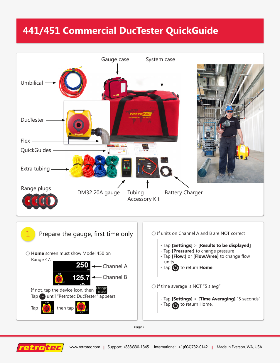 Retrotec 451 DucTester User Manual | 4 pages