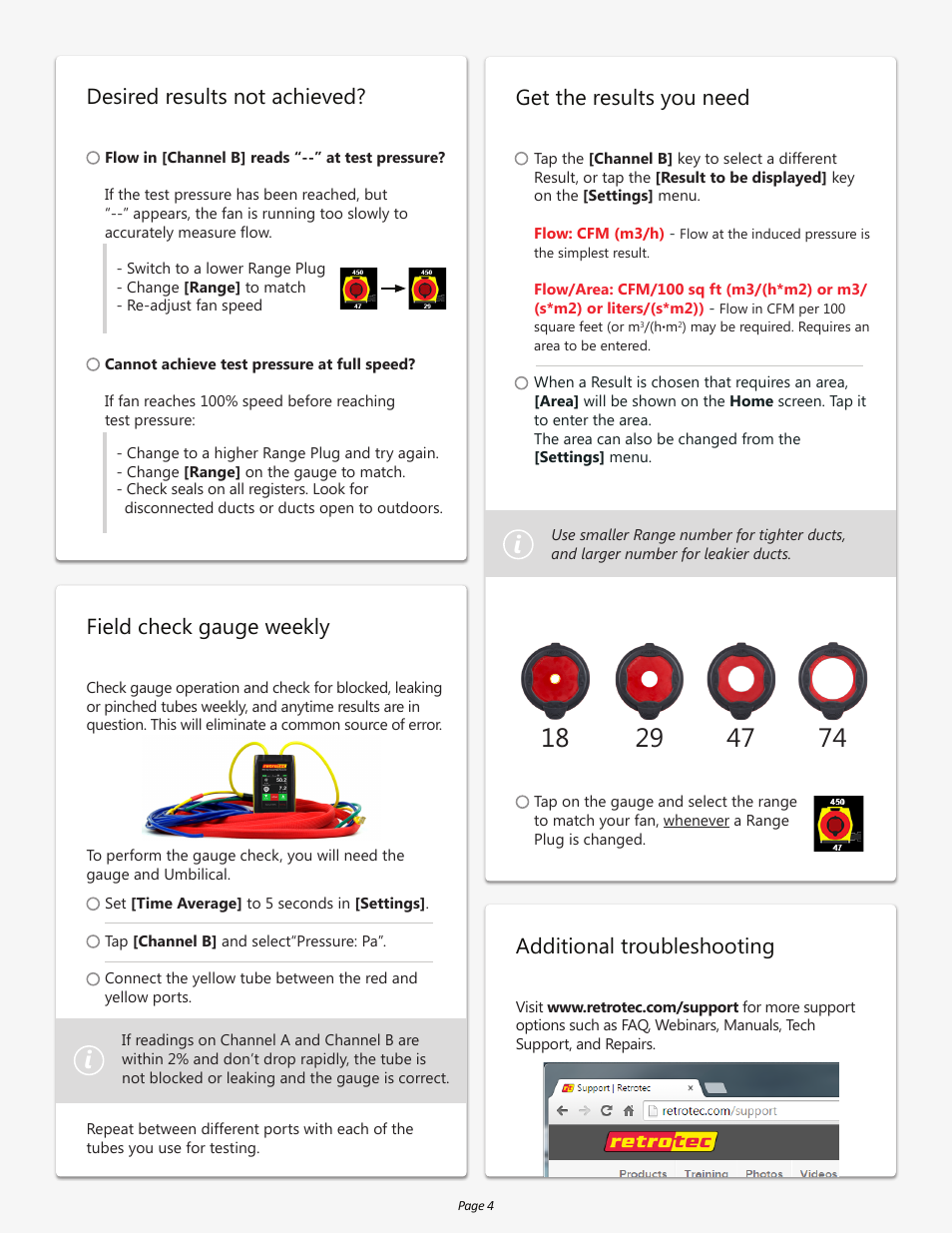 Retrotec 451 DucTester User Manual | Page 4 / 4