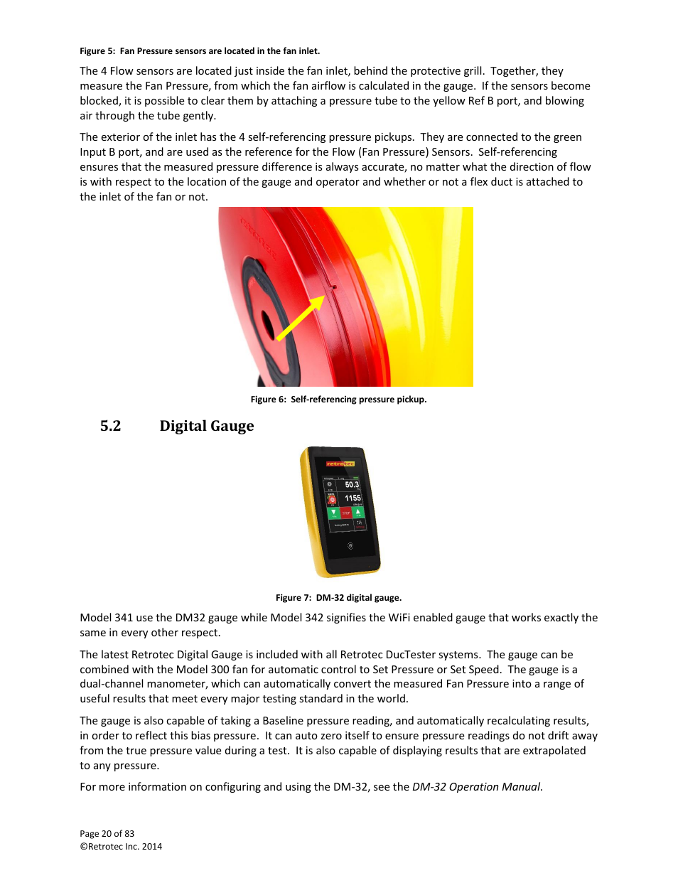 Digital gauge, 2 digital gauge | Retrotec DucTester 341 User Manual | Page 20 / 83