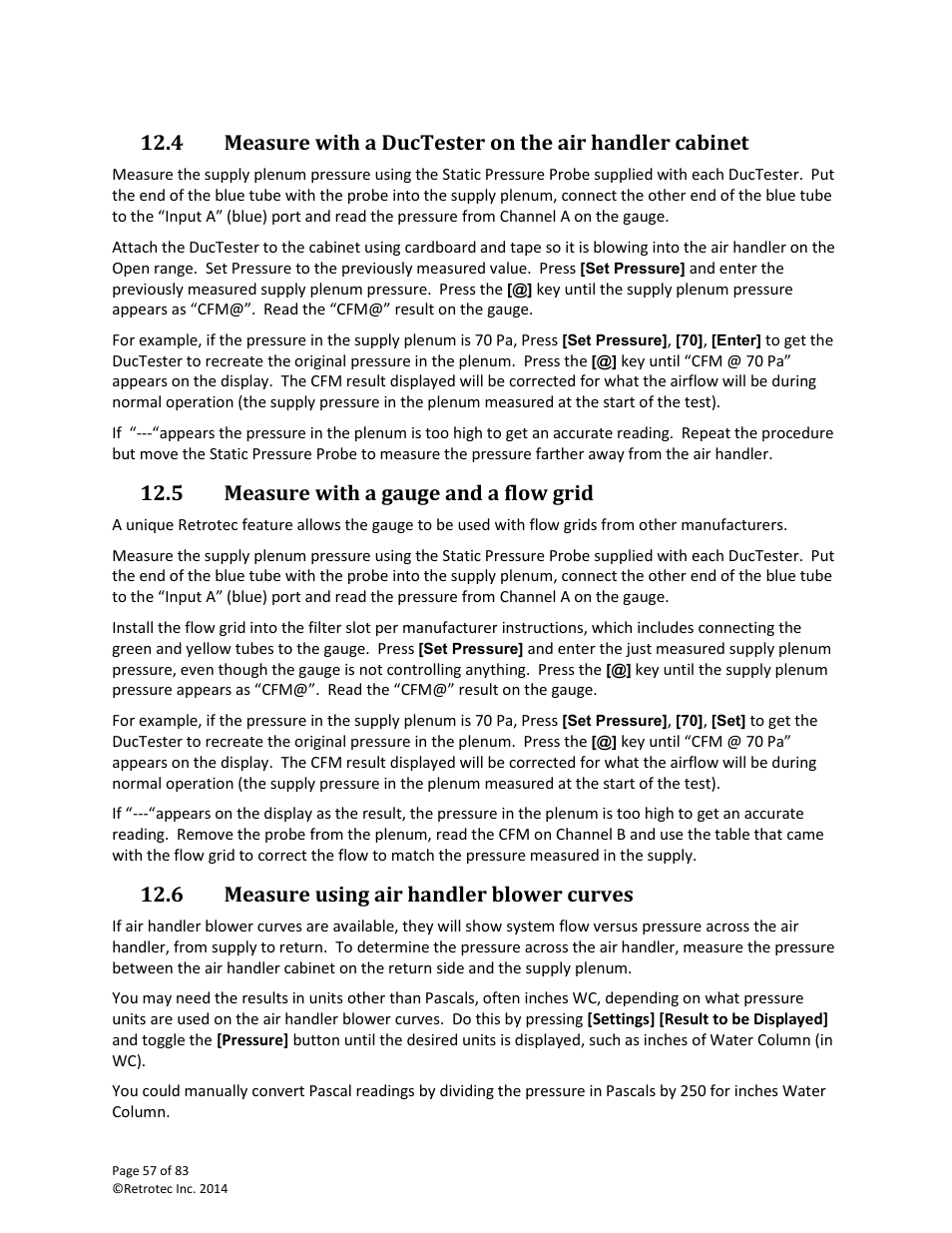 Measure with a gauge and a flow grid, Measure using air handler blower curves, 5 measure with a gauge and a flow grid | 6 measure using air handler blower curves | Retrotec DucTester 341 User Manual | Page 57 / 83