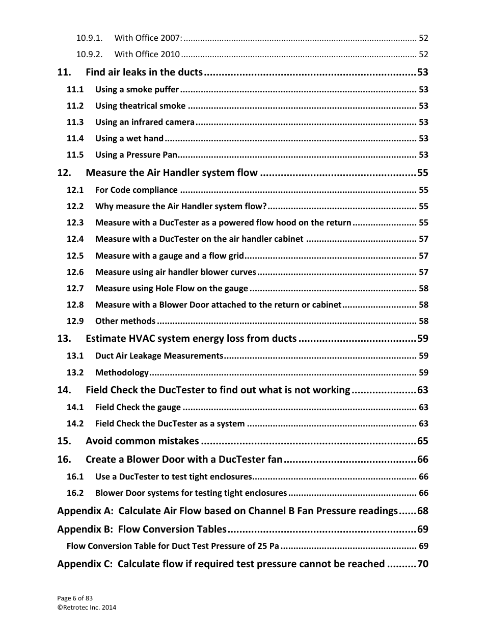 Retrotec DucTester 341 User Manual | Page 6 / 83