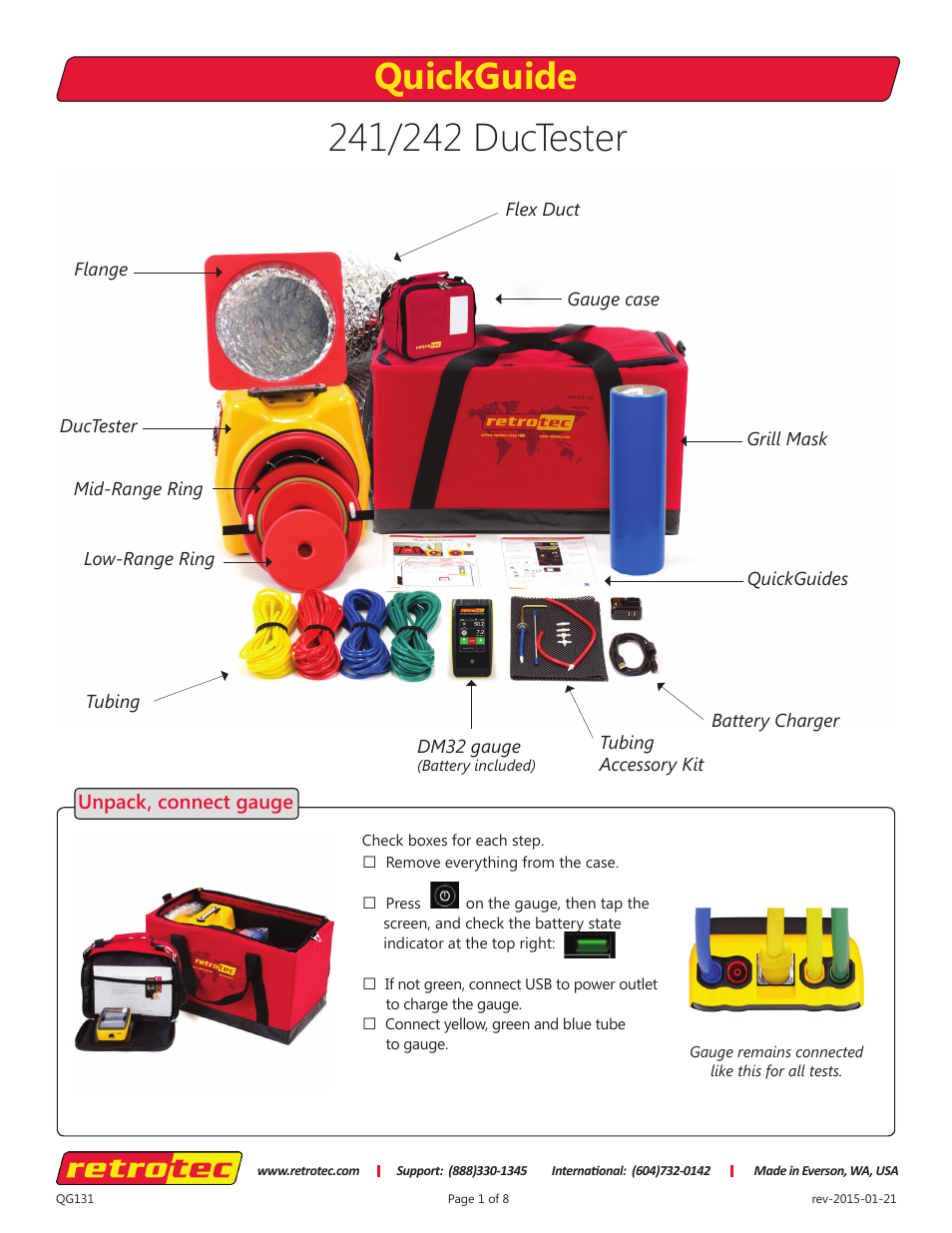 Retrotec DucTester 200 series with DM32 User Manual | 8 pages