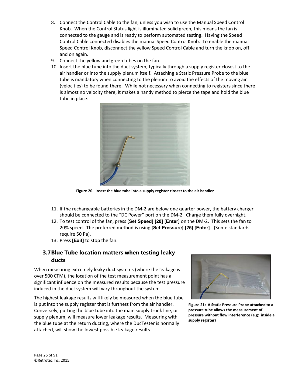 Retrotec DucTester 200 Series Residential Applications User Manual | Page 26 / 91