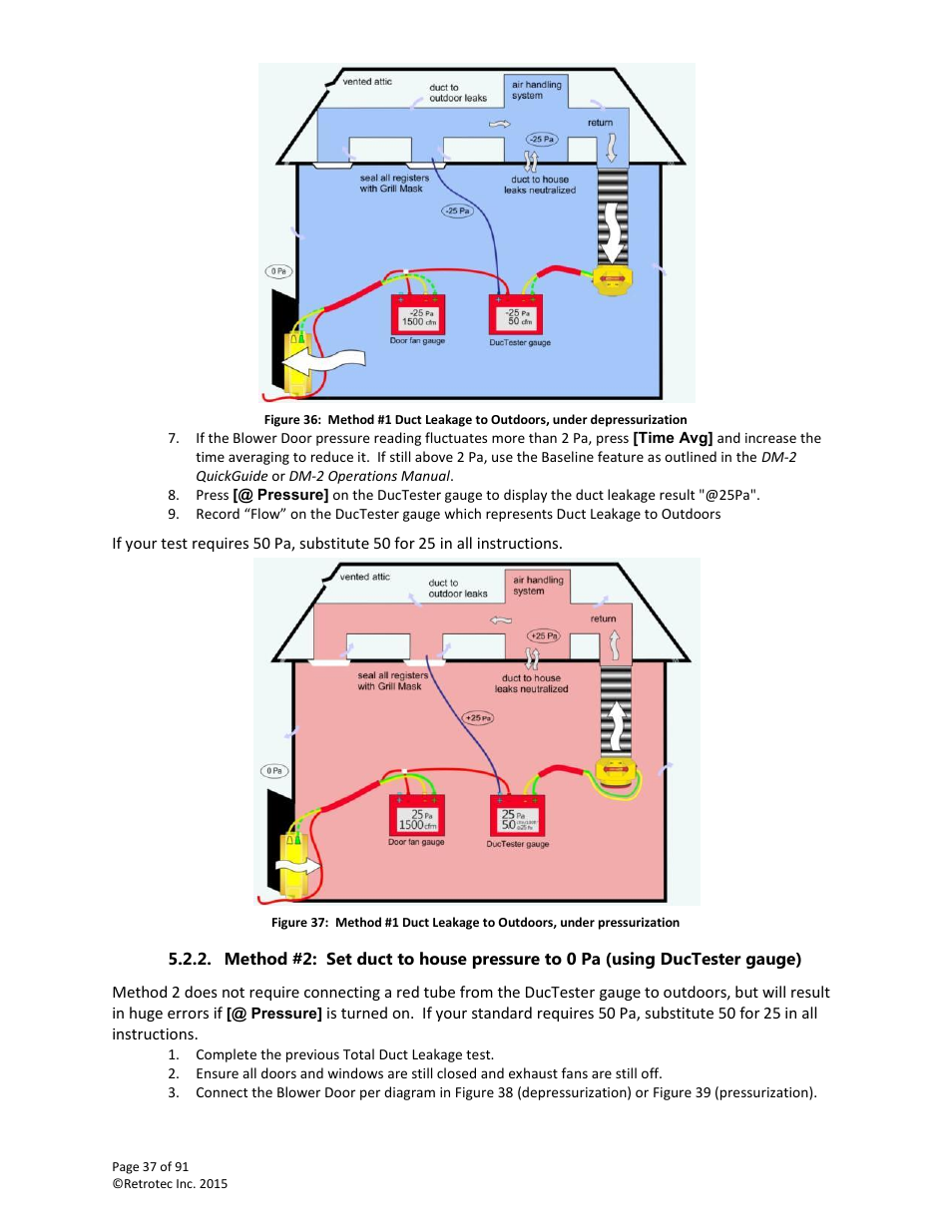 Retrotec DucTester 200 Series Residential Applications User Manual | Page 37 / 91