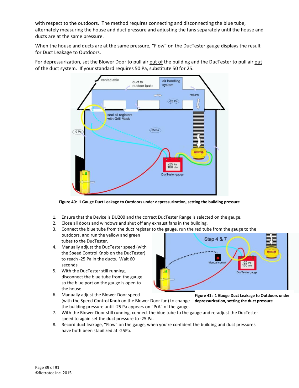 Retrotec DucTester 200 Series Residential Applications User Manual | Page 39 / 91