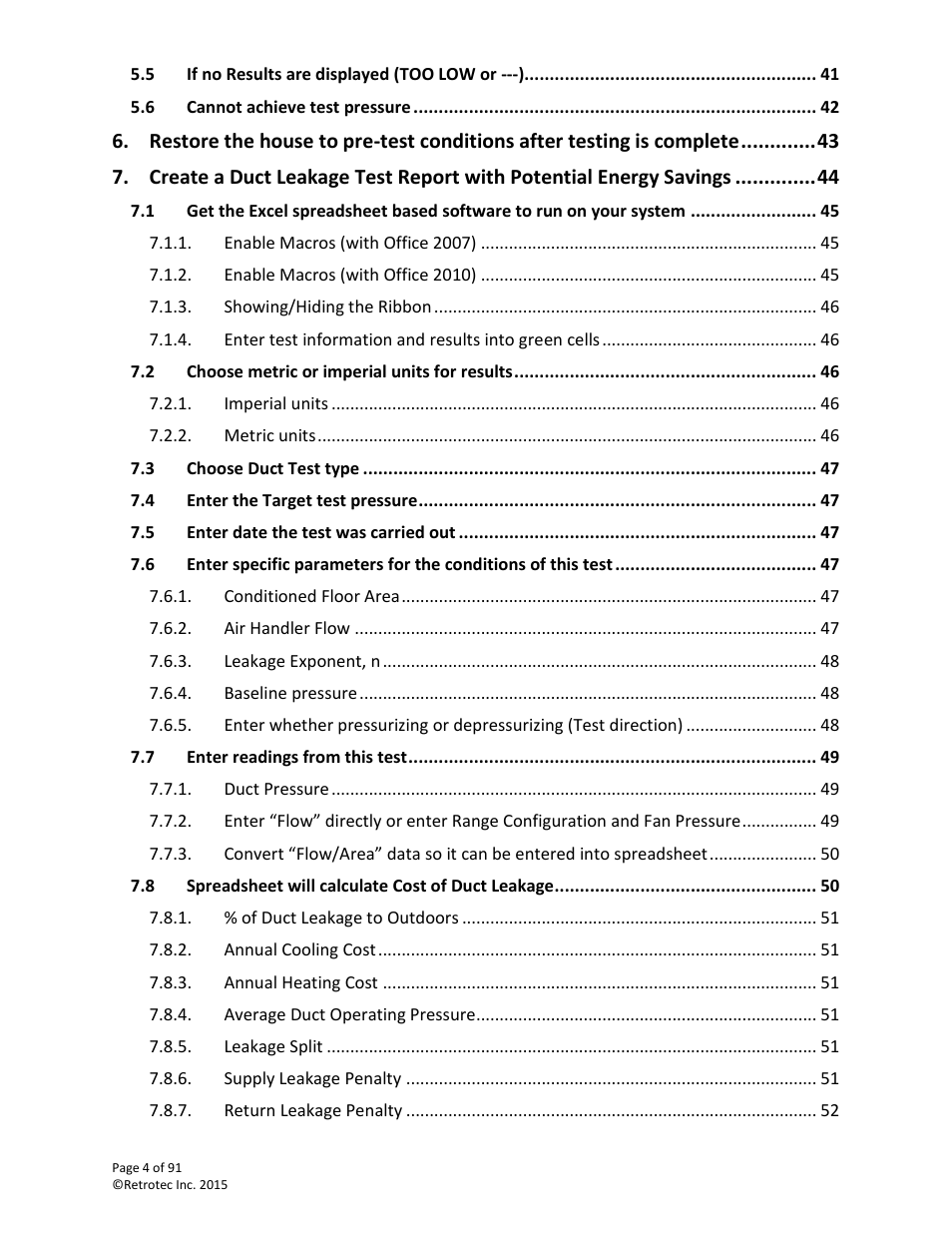 Retrotec DucTester 200 Series Residential Applications User Manual | Page 4 / 91