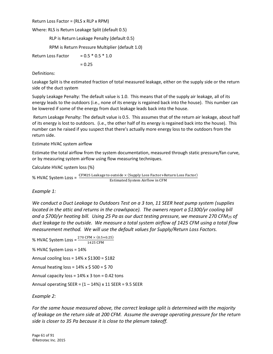 Retrotec DucTester 200 Series Residential Applications User Manual | Page 61 / 91