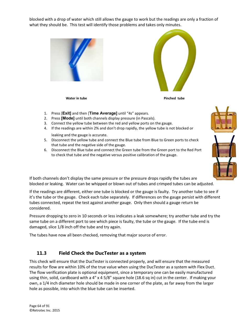 Field check the ductester as a system | Retrotec DucTester 200 Series Residential Applications User Manual | Page 64 / 91