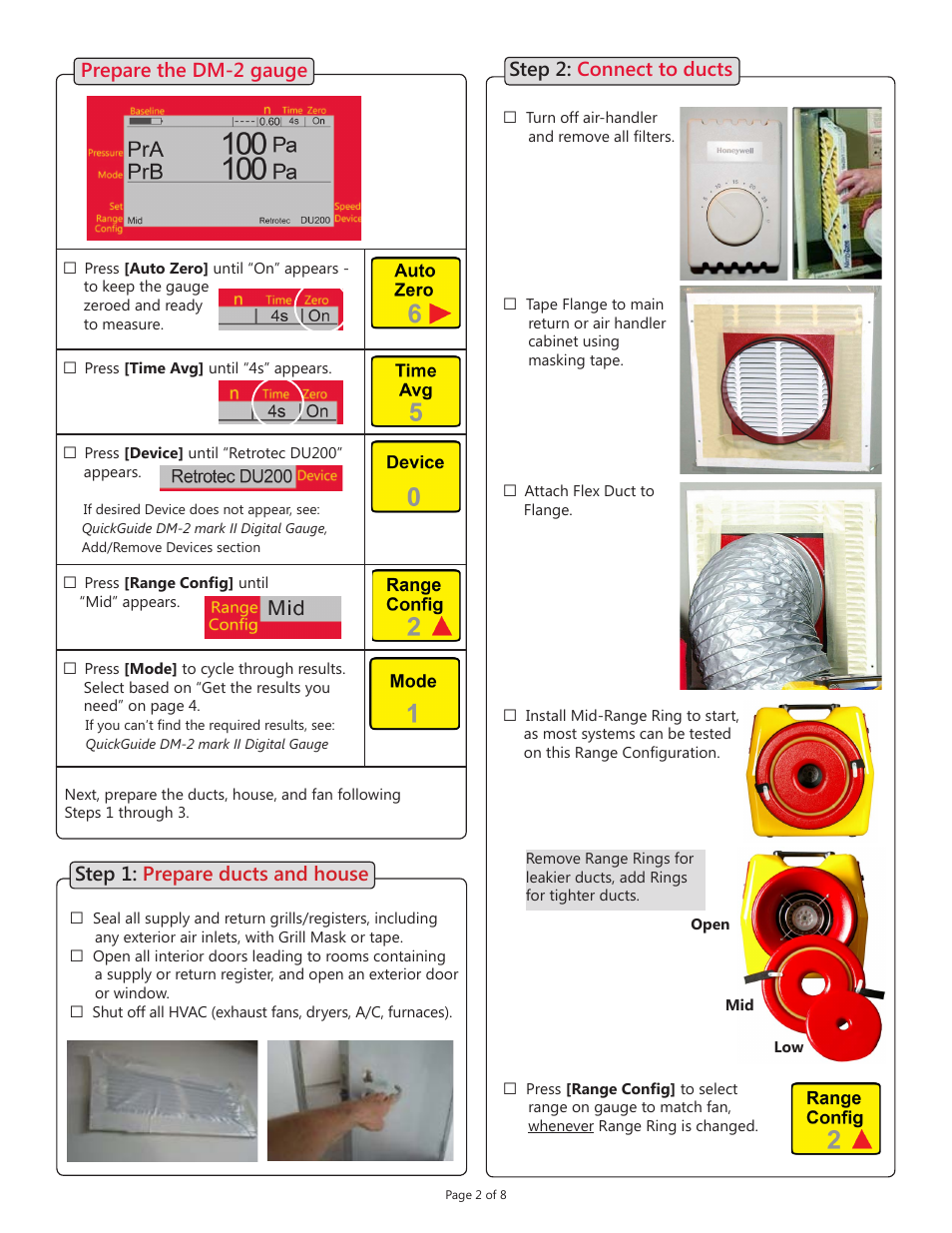 Retrotec DucTester with DM-2 User Manual | Page 2 / 8