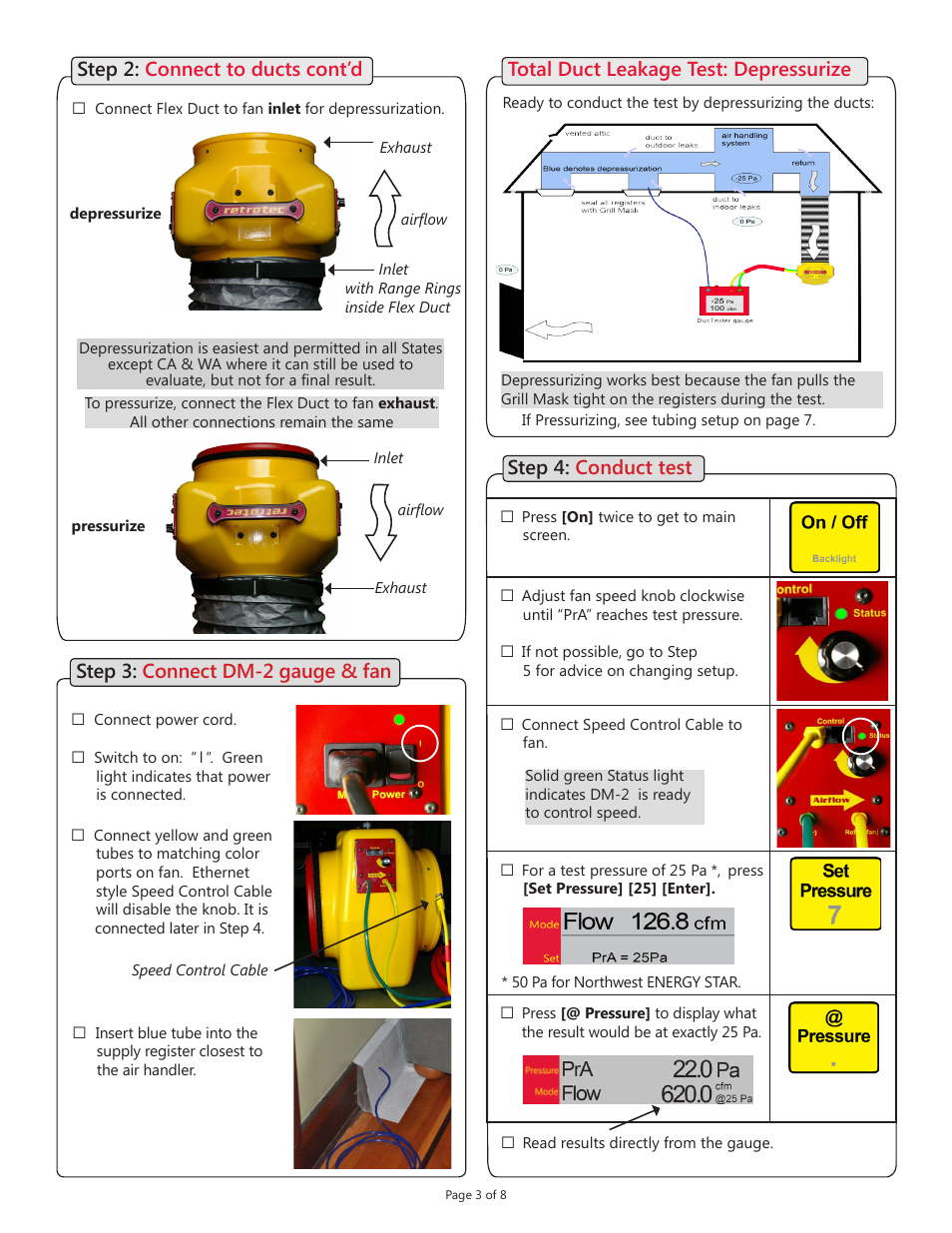 Retrotec DucTester with DM-2 User Manual | Page 3 / 8