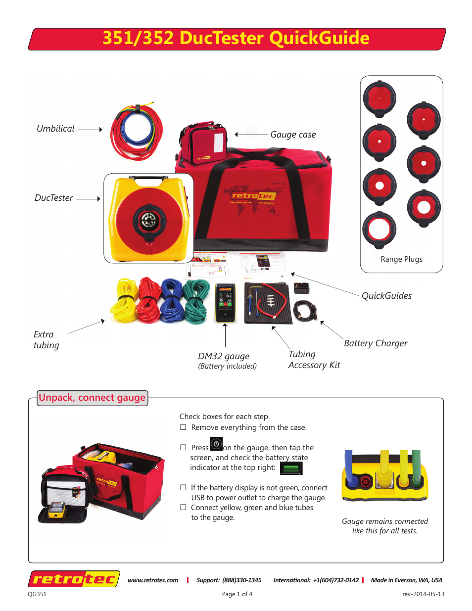 Retrotec DucTester 351 User Manual | 4 pages