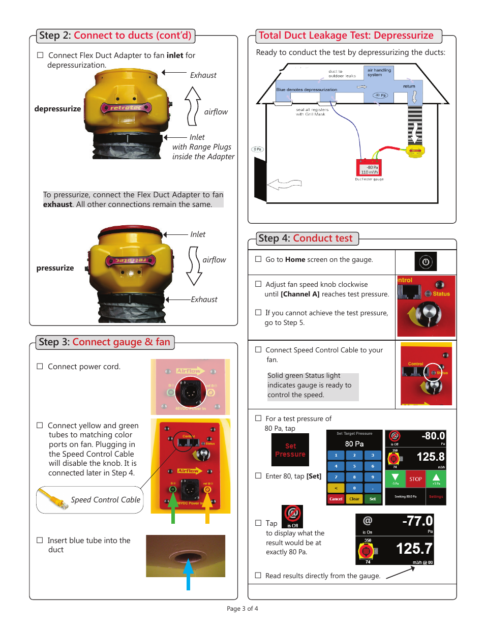 Retrotec DucTester 351 User Manual | Page 3 / 4