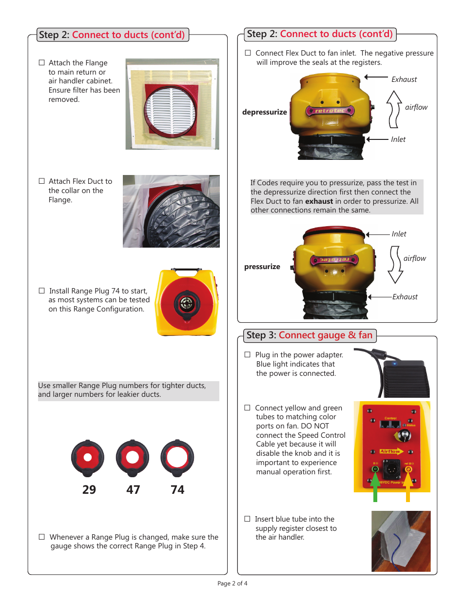 Retrotec DucTester 341 User Manual | Page 2 / 4