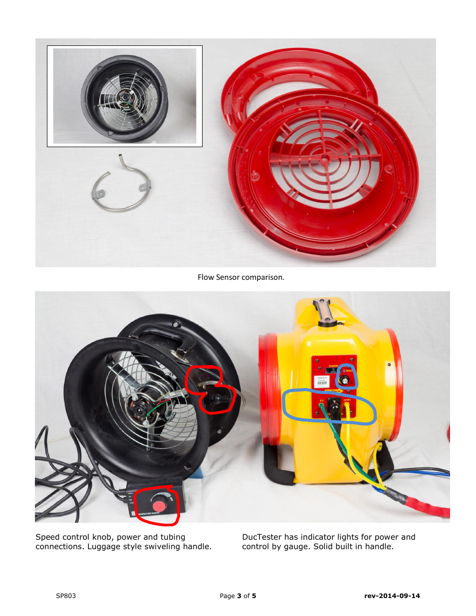 He digital gauges | Retrotec Comparison between Duct Blaster and Retrotec DucTester 341 User Manual | Page 3 / 5