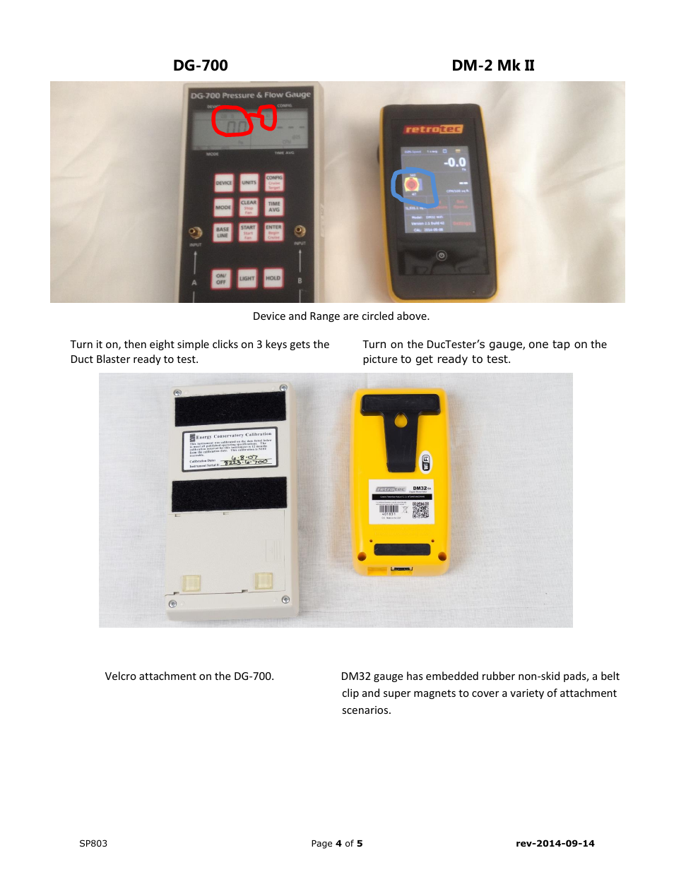 Dg-700 dm-2 mk ii | Retrotec Comparison between Duct Blaster and Retrotec DucTester 341 User Manual | Page 4 / 5