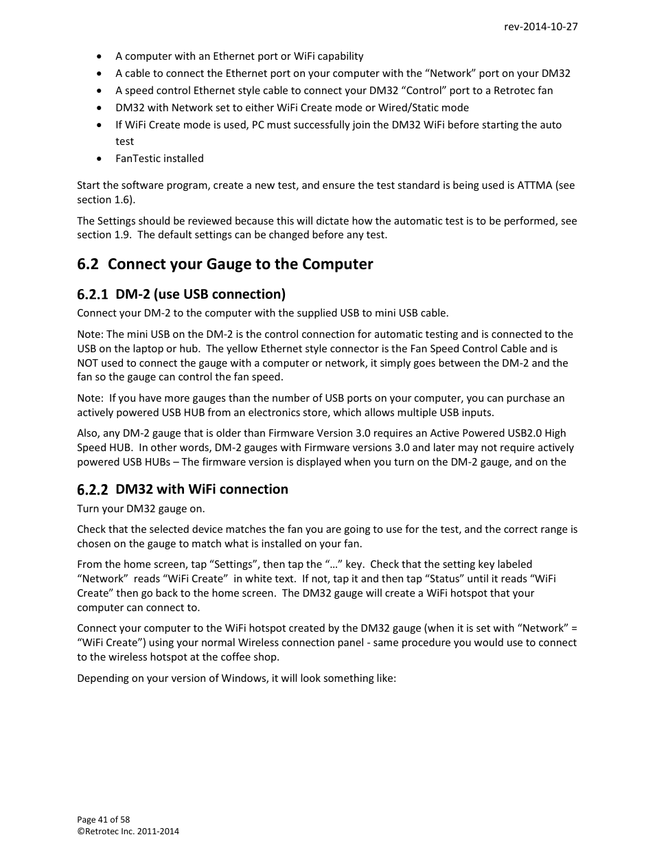 Connect your gauge to the computer, 2 connect your gauge to the computer | Retrotec FanTestic (ATTMA) User Manual | Page 41 / 58