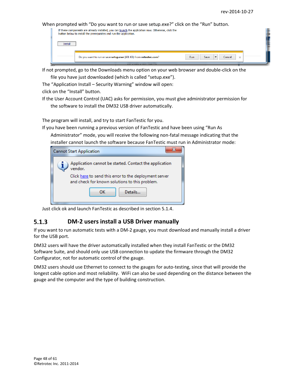 Dm-2 users install a usb driver manually | Retrotec FanTestic Customized Reports User Manual | Page 48 / 61