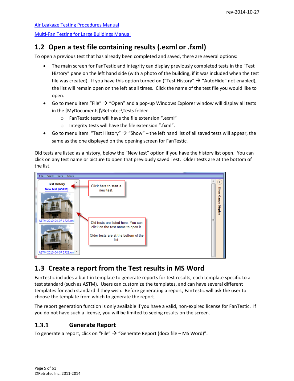 3 create a report from the test results in ms word | Retrotec FanTestic Customized Reports User Manual | Page 5 / 61