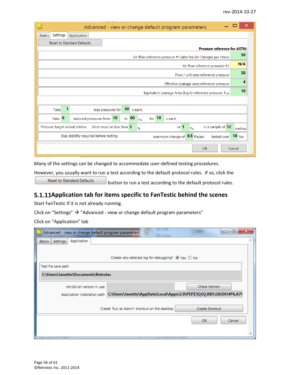 Retrotec FanTestic Customized Reports User Manual | Page 56 / 61