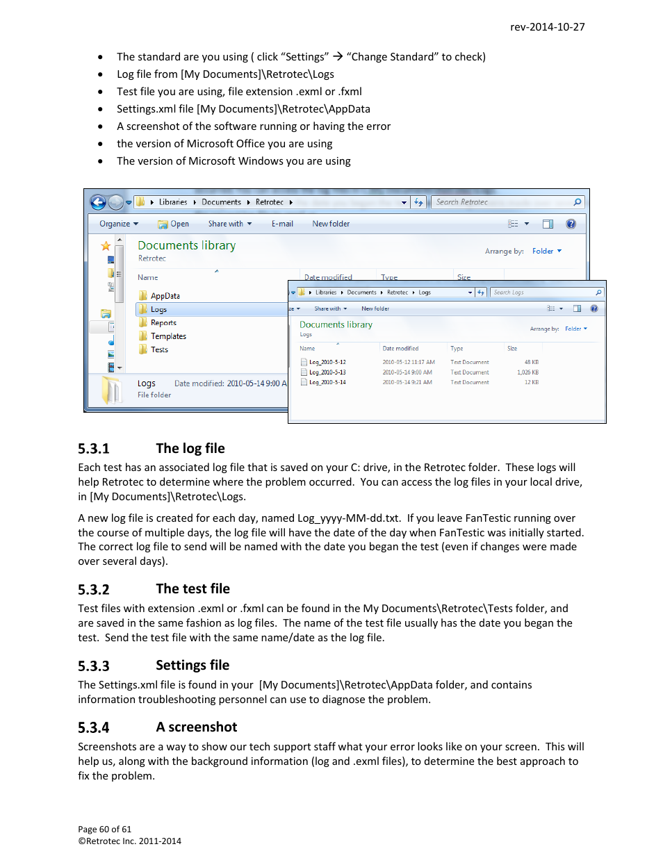 Retrotec FanTestic Customized Reports User Manual | Page 60 / 61