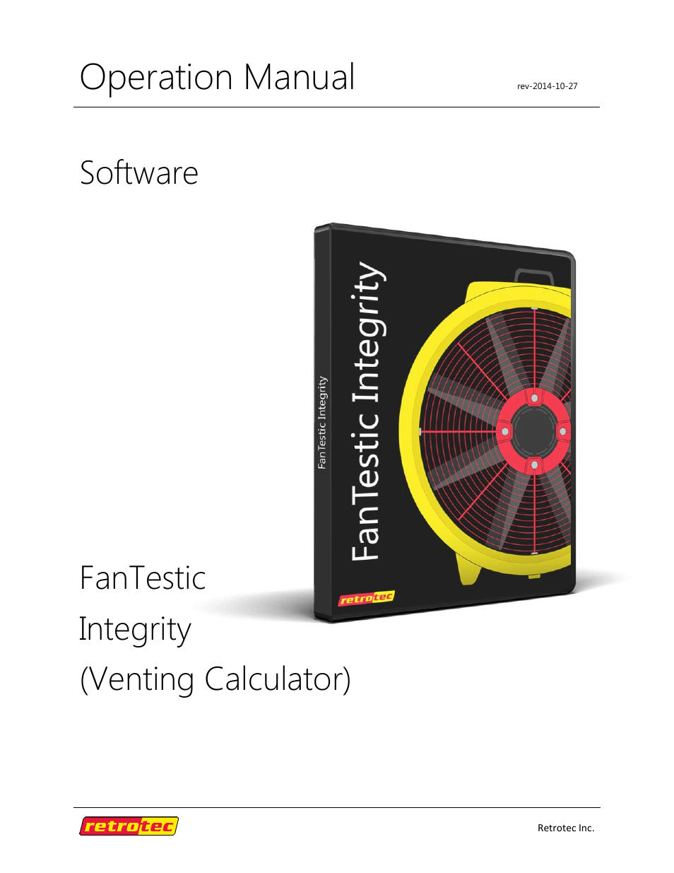 Retrotec FanTestic Integrity (Venting Calculator) User Manual | 29 pages