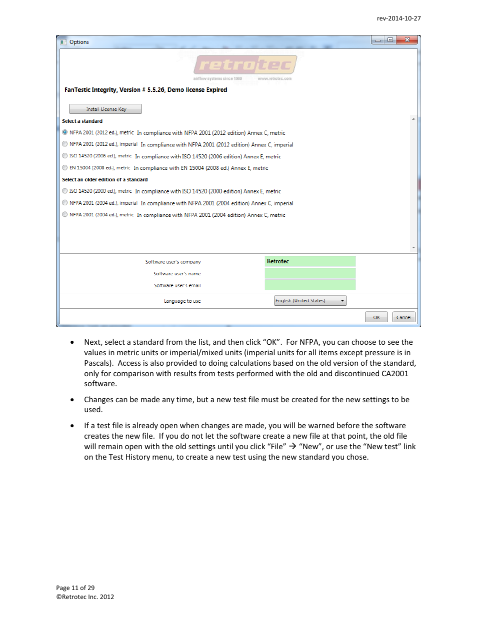 Retrotec FanTestic Integrity (Venting Calculator) User Manual | Page 11 / 29