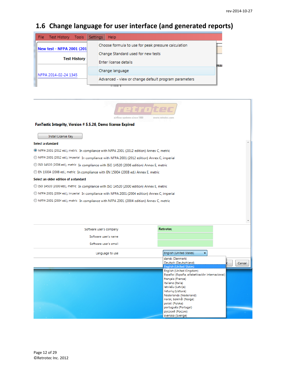 Retrotec FanTestic Integrity (Venting Calculator) User Manual | Page 12 / 29