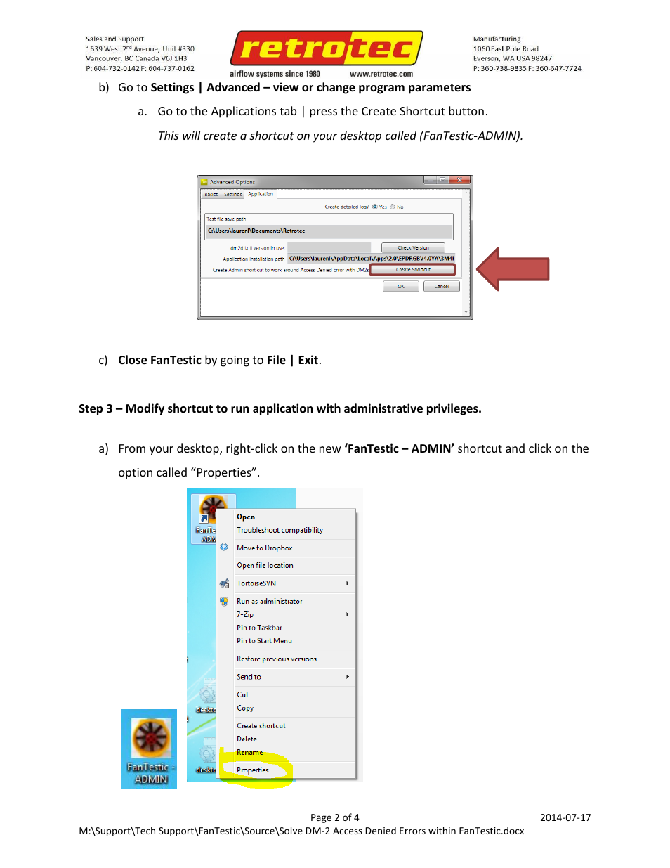 Retrotec Fix DM-2 to FanTestic connection Error 5 (Access Denied) User Manual | Page 2 / 4
