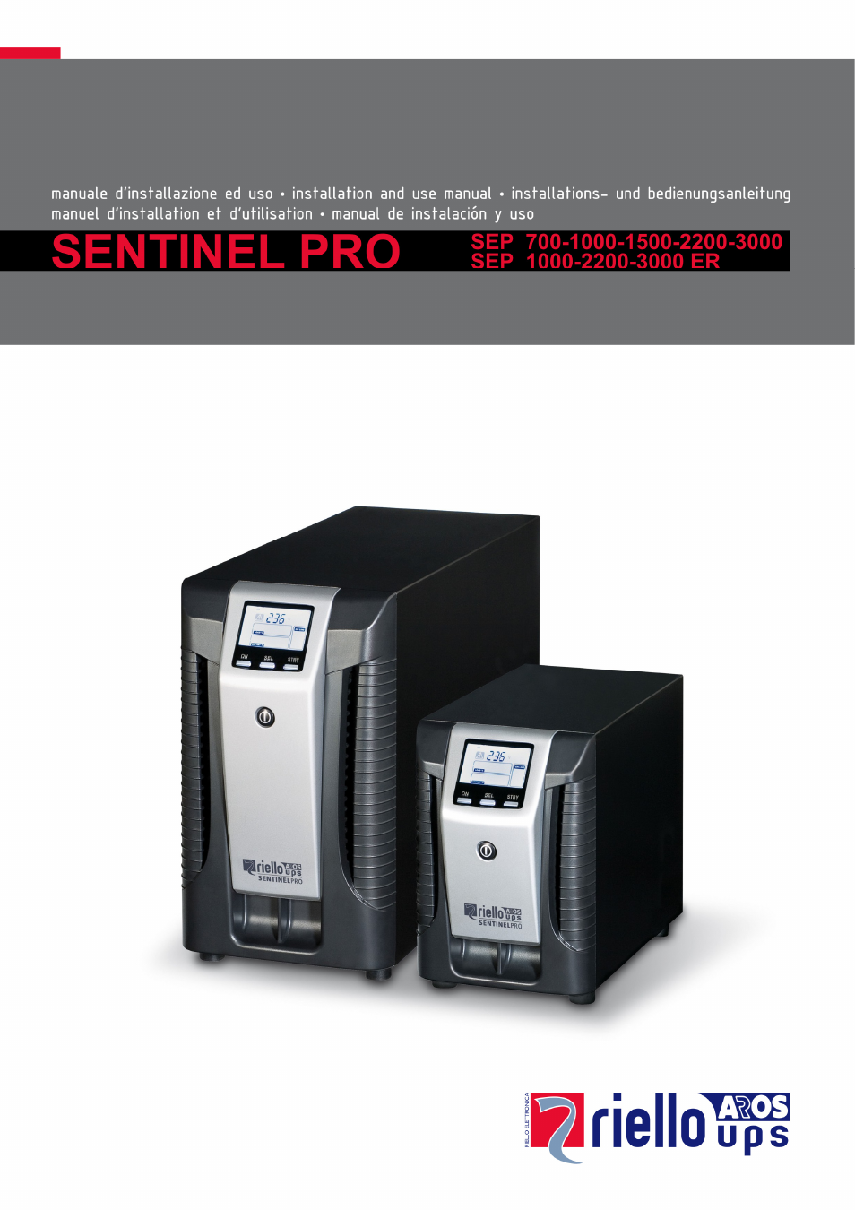 Riello UPS Sentinel Pro (700 - 3000 VA) User Manual | 26 pages