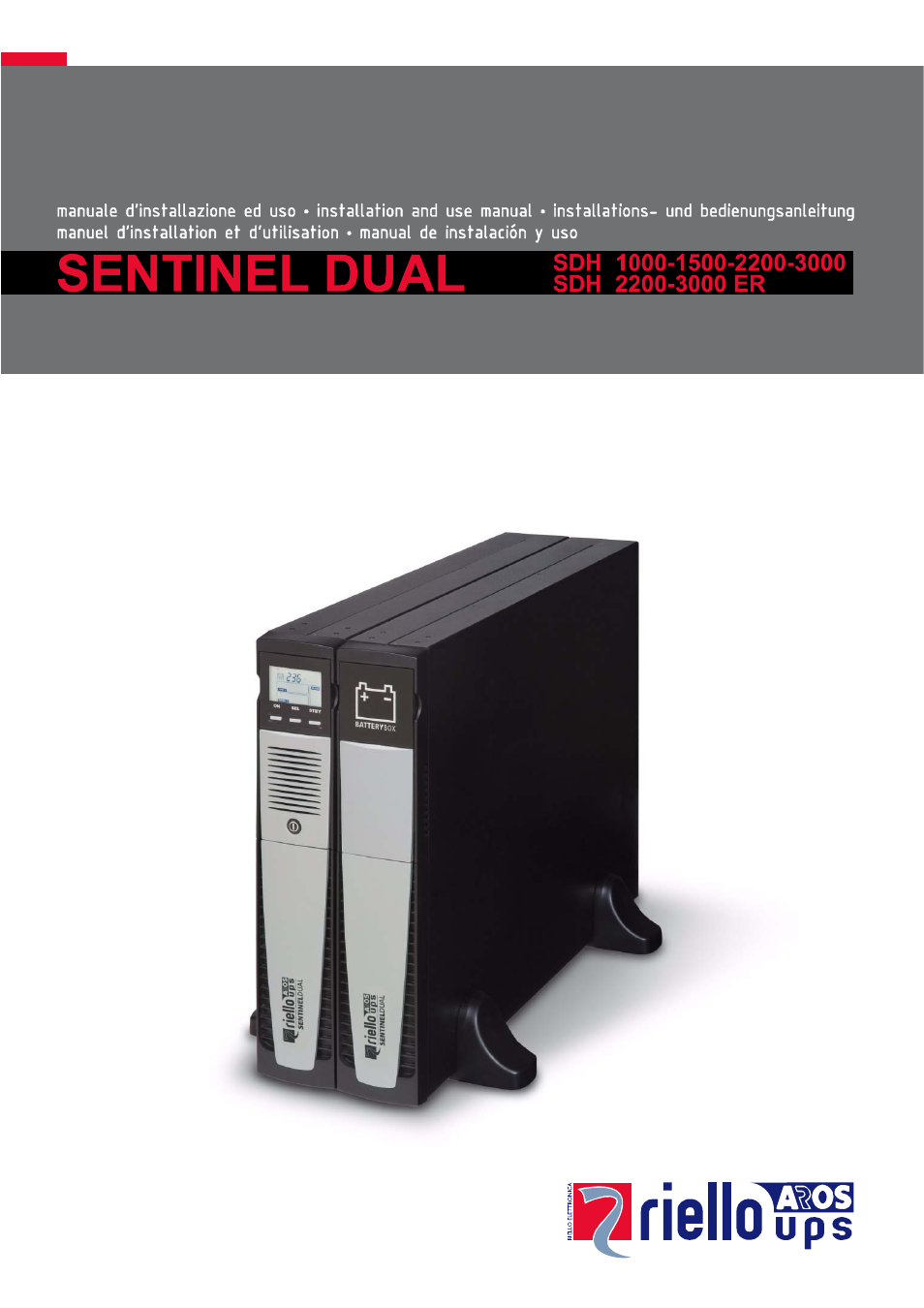 Riello UPS Sentinel Dual (Low Power) (1000 - 3000 VA) User Manual | 32 pages