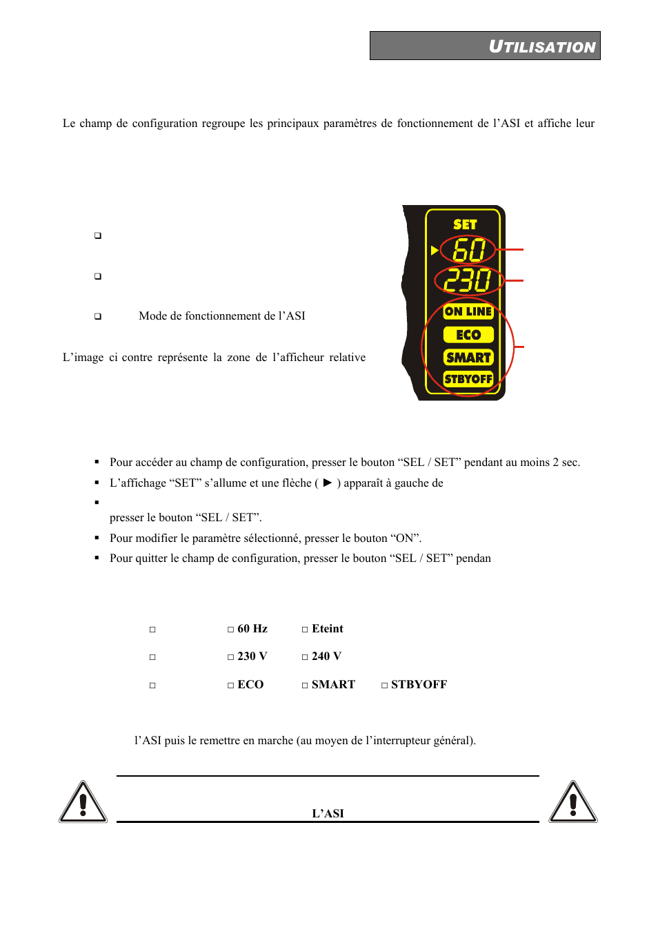 Champ de configuration | Riello UPS Sentinel Dual (High Power) (3.3 - 10 kVA) User Manual | Page 105 / 146