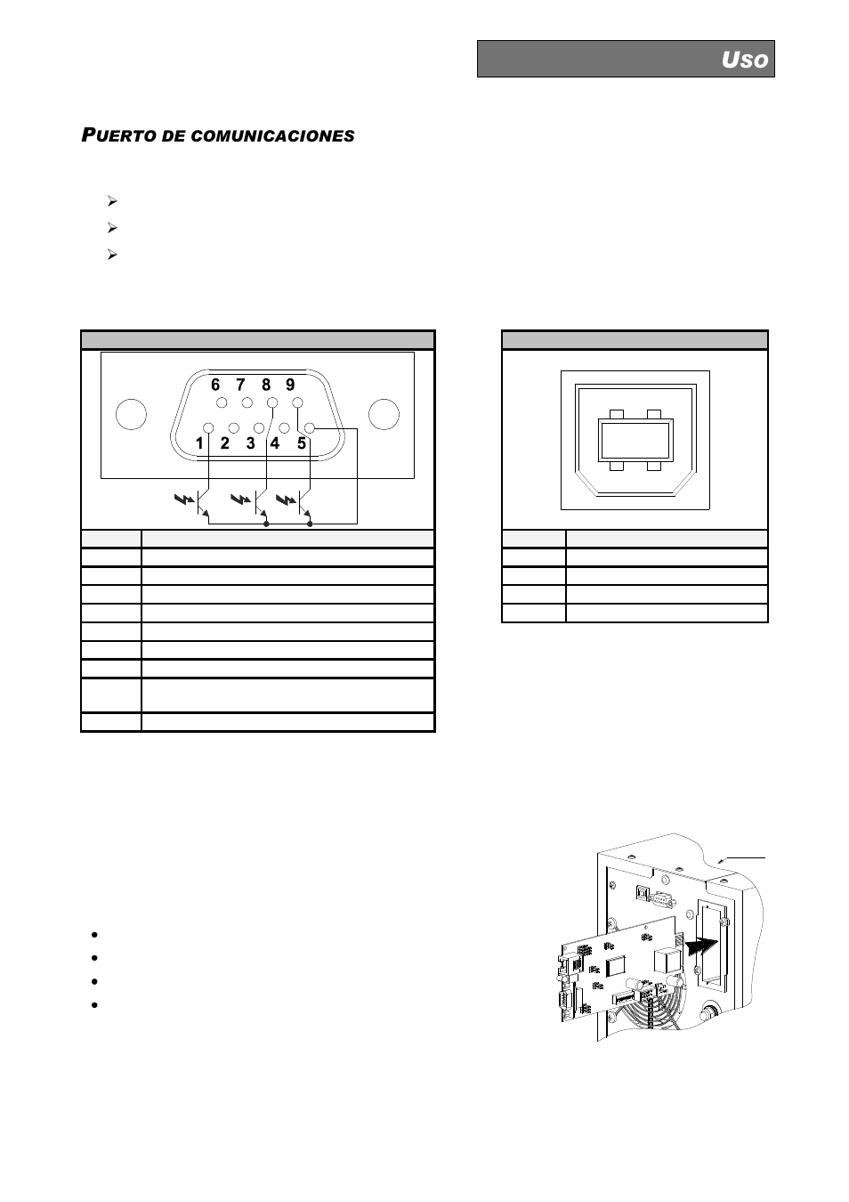 Uerto de comunicaciones, Conectores rs232 y usb, Ranura de comunicaciones | Riello UPS Sentinel Dual (High Power) (3.3 - 10 kVA) User Manual | Page 135 / 146