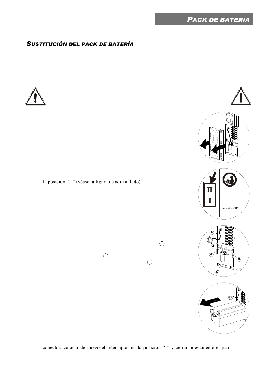 Ack de batería, Ustitución del pack de batería | Riello UPS Sentinel Dual (High Power) (3.3 - 10 kVA) User Manual | Page 137 / 146