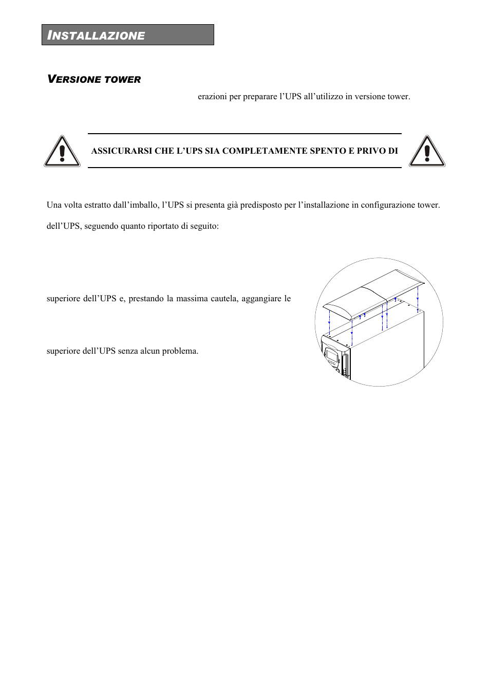 Ersione tower | Riello UPS Sentinel Dual (High Power) (3.3 - 10 kVA) User Manual | Page 22 / 146