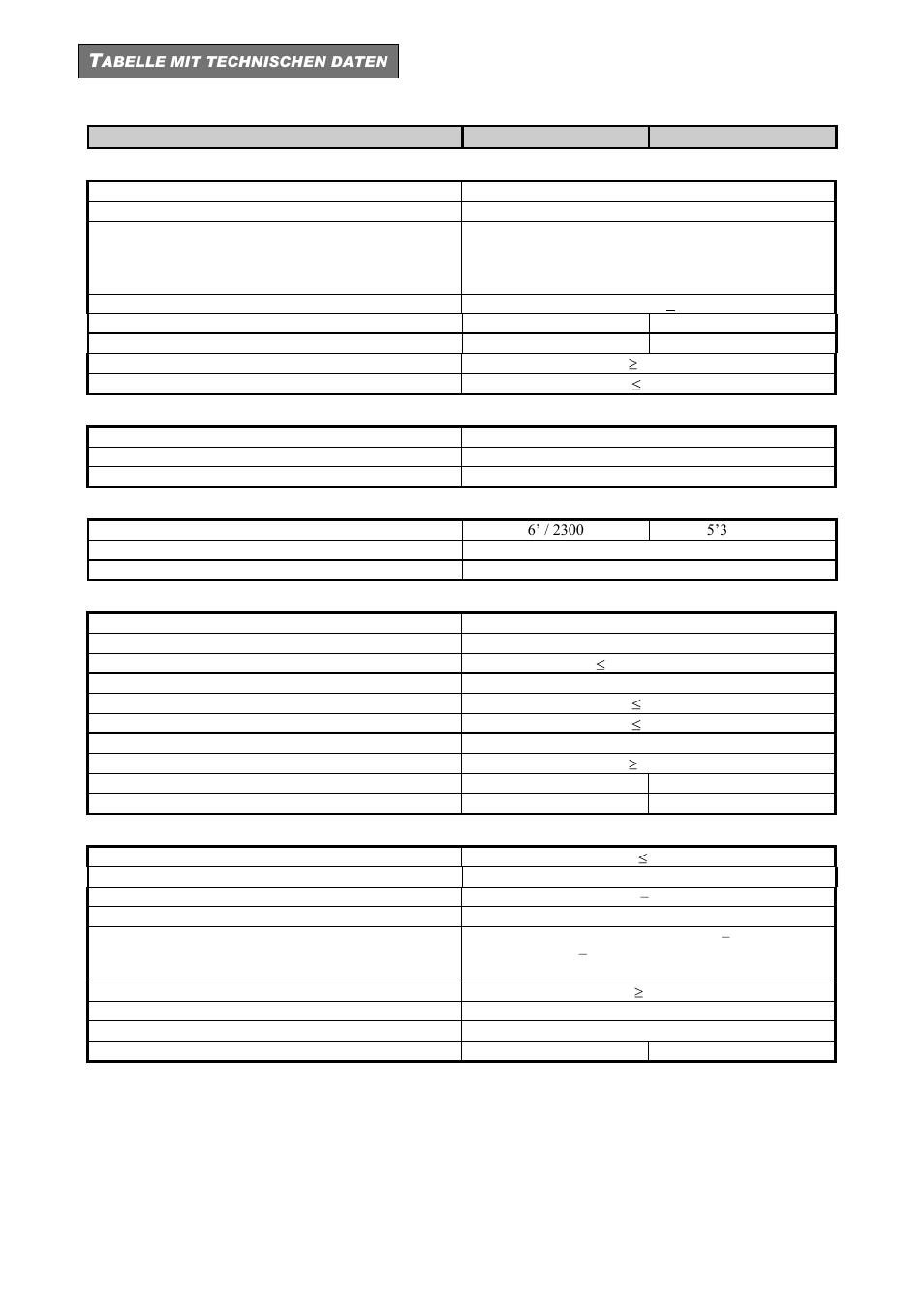 Abelle mit technischen daten | Riello UPS Sentinel Dual (High Power) (3.3 - 10 kVA) User Manual | Page 90 / 146