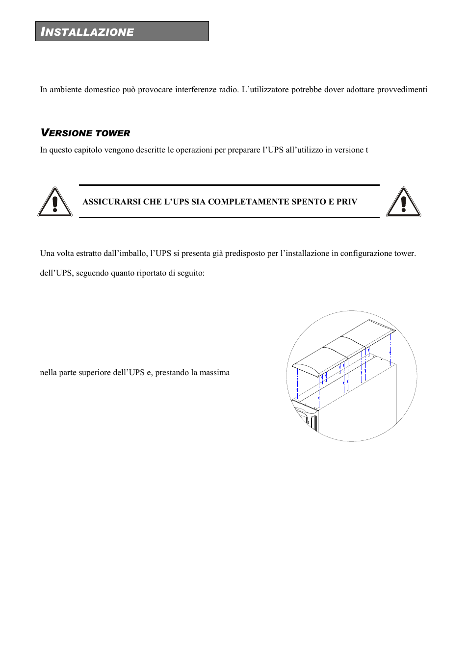 Ersione tower | Riello UPS Sentinel Dual (High Power) (3.3 - 10 kVA) User Manual | Page 22 / 156