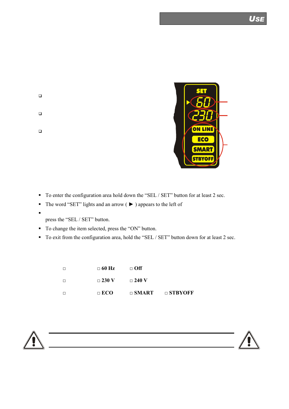 Configuration area | Riello UPS Sentinel Dual (High Power) (3.3 - 10 kVA) User Manual | Page 57 / 156