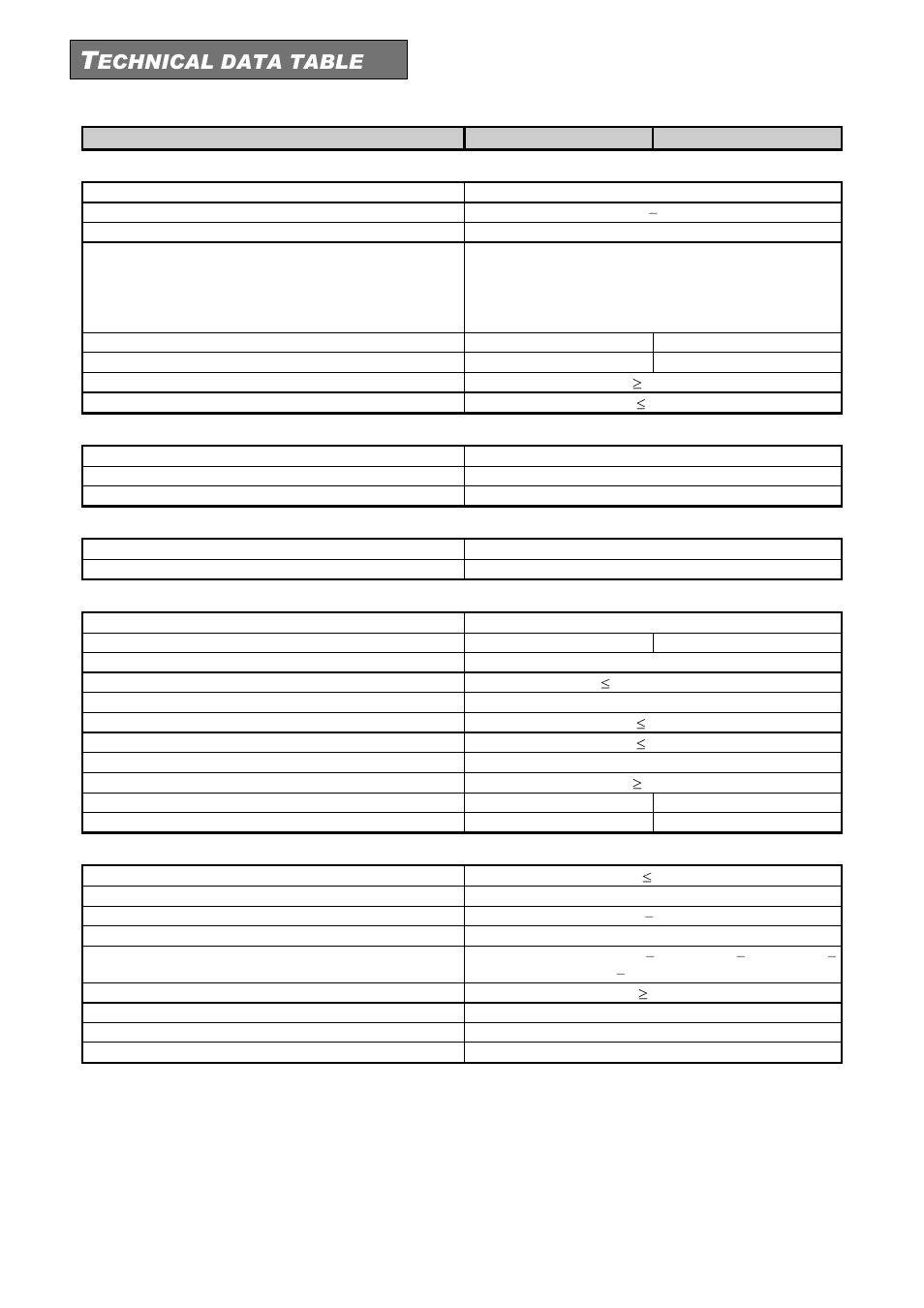 Echnical data table | Riello UPS Sentinel Dual (High Power) (3.3 - 10 kVA) User Manual | Page 68 / 156