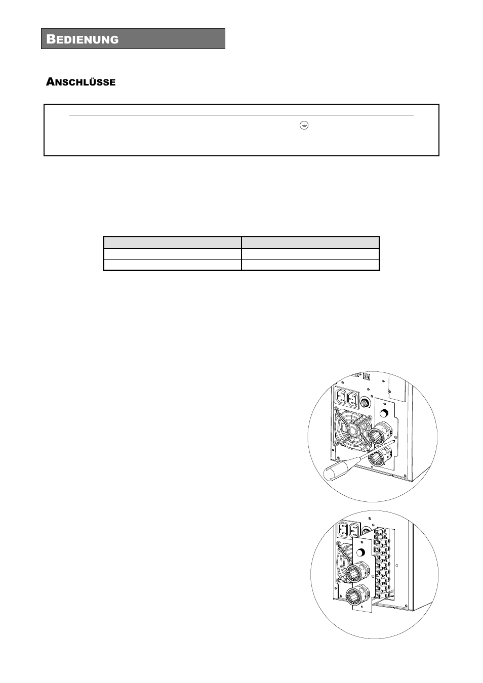 Edienung, Nschlüsse | Riello UPS Sentinel Dual (High Power) (3.3 - 10 kVA) User Manual | Page 100 / 196