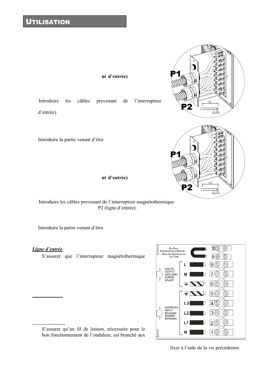 Version triphasée, Tilisation | Riello UPS Sentinel Dual (High Power) (3.3 - 10 kVA) User Manual | Page 138 / 196